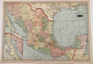 1901 TUNISON'S (Two-Sided) Mexico and Central America Atlas Maps - Picture 1 of 2