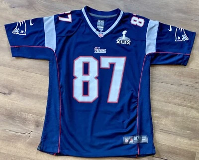 Nike New England Patriots Rob Gronkowski #87 NFL Super Bowl XLIX Camiseta Juvenil LG Foto 1 de 4
