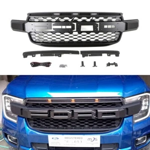 For 23-24 Ford Ranger T9 Front Grille XLT Wildtrak XL Lariat With Amber Light - Picture 1 of 5