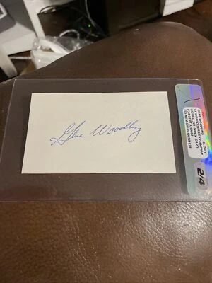 Gene Woodling (d. 2001) signed autograph Baseball 3x5 Index Card PSA DNA - Image 1 of 4