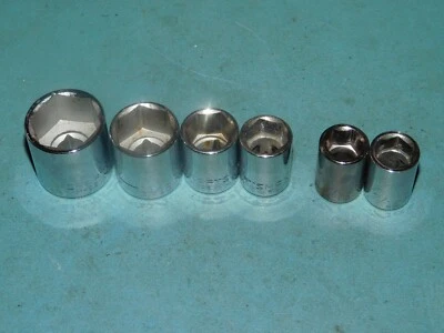 NEW USA - Craftsman SAE 6 Piece Socket Set 3/8" Drive 6pt 13/16 to 7/16 - Image 1 of 4