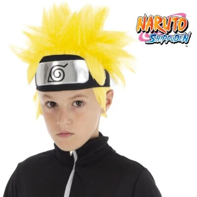 CHAKS Naruto Shippuden Perücke gelb KW 54 cm Kostüm-Zubehör für Kinder