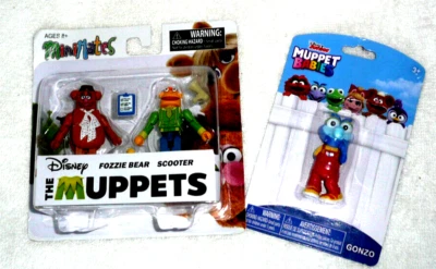 NUEVO Disney Los Muppets Minimates Serie 1 Fozzie Oso y Scooter / Bebés Gonzo Foto 1 de 4