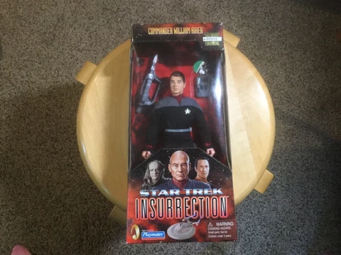 STAR TREK 9" ACT. FIG. insurrection COMM. WILL RIKER.  New.  Box shows wear Cover