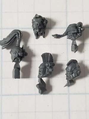 40k Space Wolves Bits Wolf Pack Veteran Wolf Scout Head w Comms Bionics x5 Set - Image 1 of 4