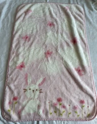 De Colección Carter's Micropelush Raschel Rosa Conejito Mariposa Gruesa Cuna Manta Niñas Foto 1 de 4