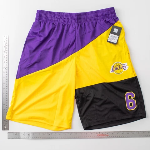 Los Angeles Lakers Leborn James Pursuit Shorts NBA #6 Men Large Purple/Gold NWT Cover