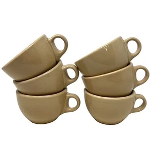 Tazze Inca Ware Shenango MCM Vintage Set di 6 Tan Resistente Diner Ristorante USA - Foto 1 di 12