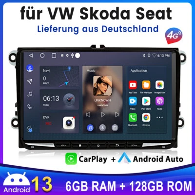 Android 14 6+128GB Für Golf 5 6 Tiguan Crafter Passat Radio Carplay Navi Carplay - Bild 1 von 4