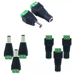 Female Male DC connector 2.1X5.5mm Power Jack Adapter Plug Cable Connector - Picture 1 of 11
