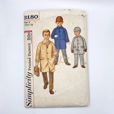 Vintage Simplicity Pattern Boy’s Coat, Pants and Hat #3180 - Size 6 - Image 1 of 2