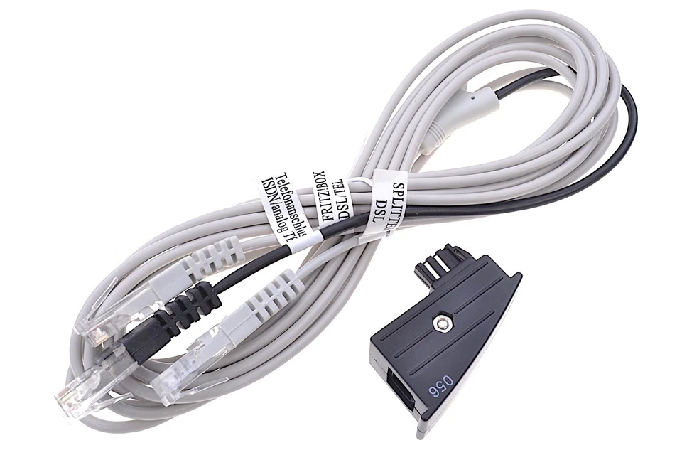 Original AVM Fritz!Box Y Kabel DSL Internet RJ45 Y Kabel  + TAE Adapter Schwarz  - Bild 1 von 1
