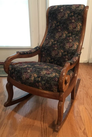 Antique Wood & Upholstered Small Adult Rocking Chair Cover