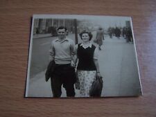 Man & Woman Walking Photo Blackpool Sept 1949 Waterloo Road by the Bull Hotel