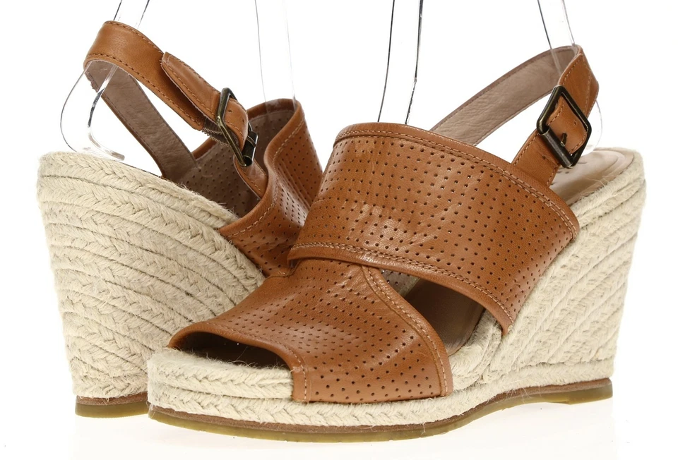 Biala Womens Brown Leather Slingback High Wedges Sandal Size US 9 EU 40 New - Image 1 of 4