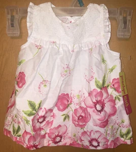 Penelope Mack girls 12 Months Dress Bloomers Pink White Floral - Picture 1 of 10
