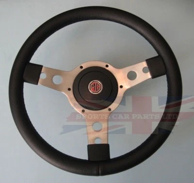 New 13" Leather Steering Wheel & Adaptor MGB 1977-1980 MG Midget 1978-1979 - Imagem 1 de 2