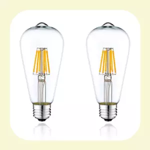 2PCS E27 LED Bulb Filament ST64 Vintage Edison Lamp 220V 6W Lighting Warm White - Picture 1 of 4