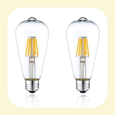 2PCS E27 LED Bulb Filament ST64 Vintage Edison Lamp 220V 6W Lighting Warm White - Image 1 of 4
