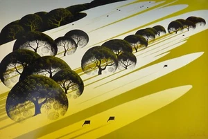 Eyvind Earle Cattle Country Hand signed Serigraph Disney artist Magic Realism - Picture 1 of 5