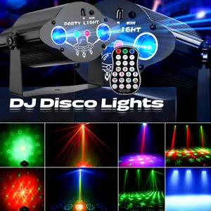 480 Muster RGB UV LED Lichteffekt Laser Projektor Party Bühnenlicht Disco USB - Bild 1 von 16