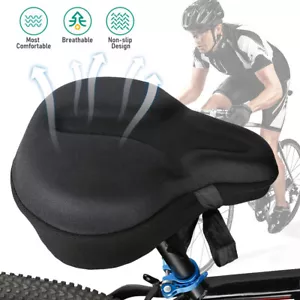 Extra Wide Big Bum Bike Bicycle Cycling Gel Cushion Pad Saddle Seat Soft Comfort - Picture 1 of 15