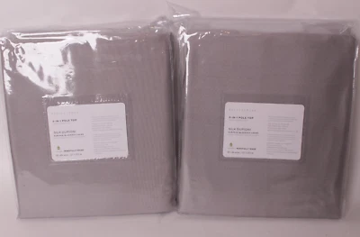 s/2 Pottery Barn Silk Dupioni blackout curtain panels, 50 x 84 platinum gray - Image 1 of 2