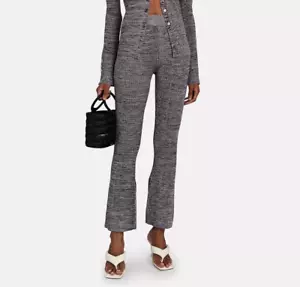 LE ORE Rimini KNIT PANTS Marled Ribbed Flared Slit Hem Pull On High Rise - Picture 1 of 10