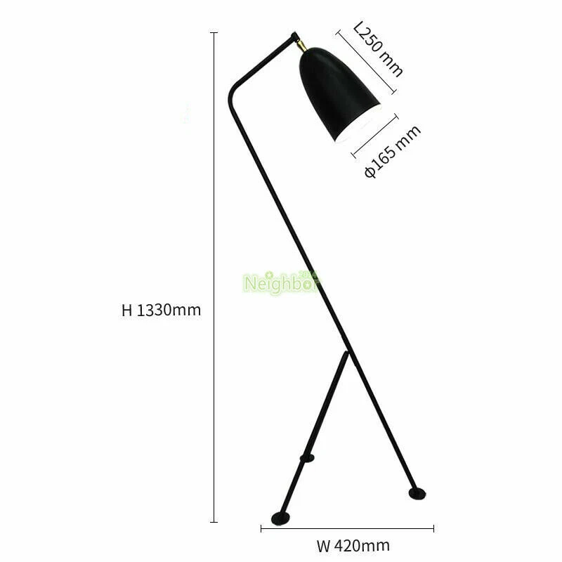 Modern Grasshopper LED Floor Lamp Triangle Lights Greta Magnusson Grossman Light - Image 1 of 1