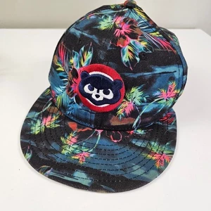 New Era Chicago Cubs Hawaiian Snapback Baseball Cap Hat Tropical Black Floral - Picture 1 of 11
