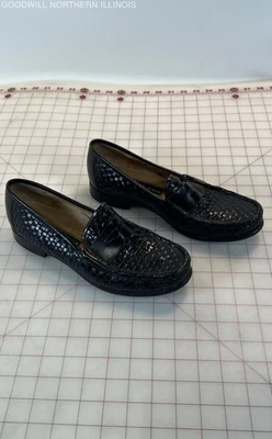 Men's Cole Haan Black Woven Leather Loafers Flats, Size 10.5 - Image 1 of 4