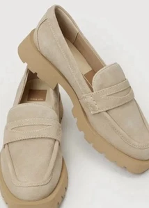 Mocassini piatti Dolce Vita donna Elias Dune scamosciati beige scarpe slip on taglia 10 - Foto 1 di 5