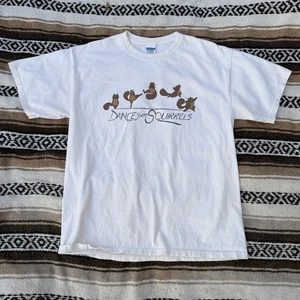 Men's Vintage 2000's Dances With Squirrels Funny Nature Animal Shirt Sz Large - Picture 1 of 9