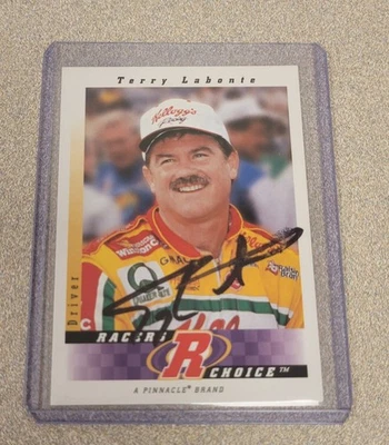 TERRY LABONTE SIGNED 1997 PINNACLE NASCAR RACERS CHOICE PROMO CARD #5 RARE AUTO - Image 1 of 2