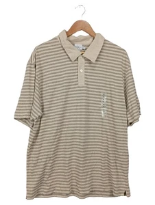 Calvin Klein Jeans Polo Uomo Beige Righe Casual (INT XL) - Foto 1 di 3