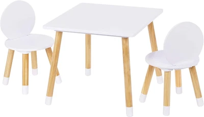 Juego de mesa infantil con 2 sillas para niños pequeños, niños, niñas, mesa infantil de 3 piezas y Foto 1 de 4