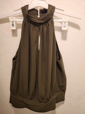 Miss Avenue блестки верхний замочная скважина шеи погружение назад без рукавов зеленый размер L - Изображение 1 из 4