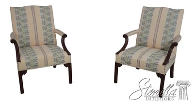 70065/66: Pair BAKER Chippendale Style Mahogany Library Chairs - Image 1 of 4
