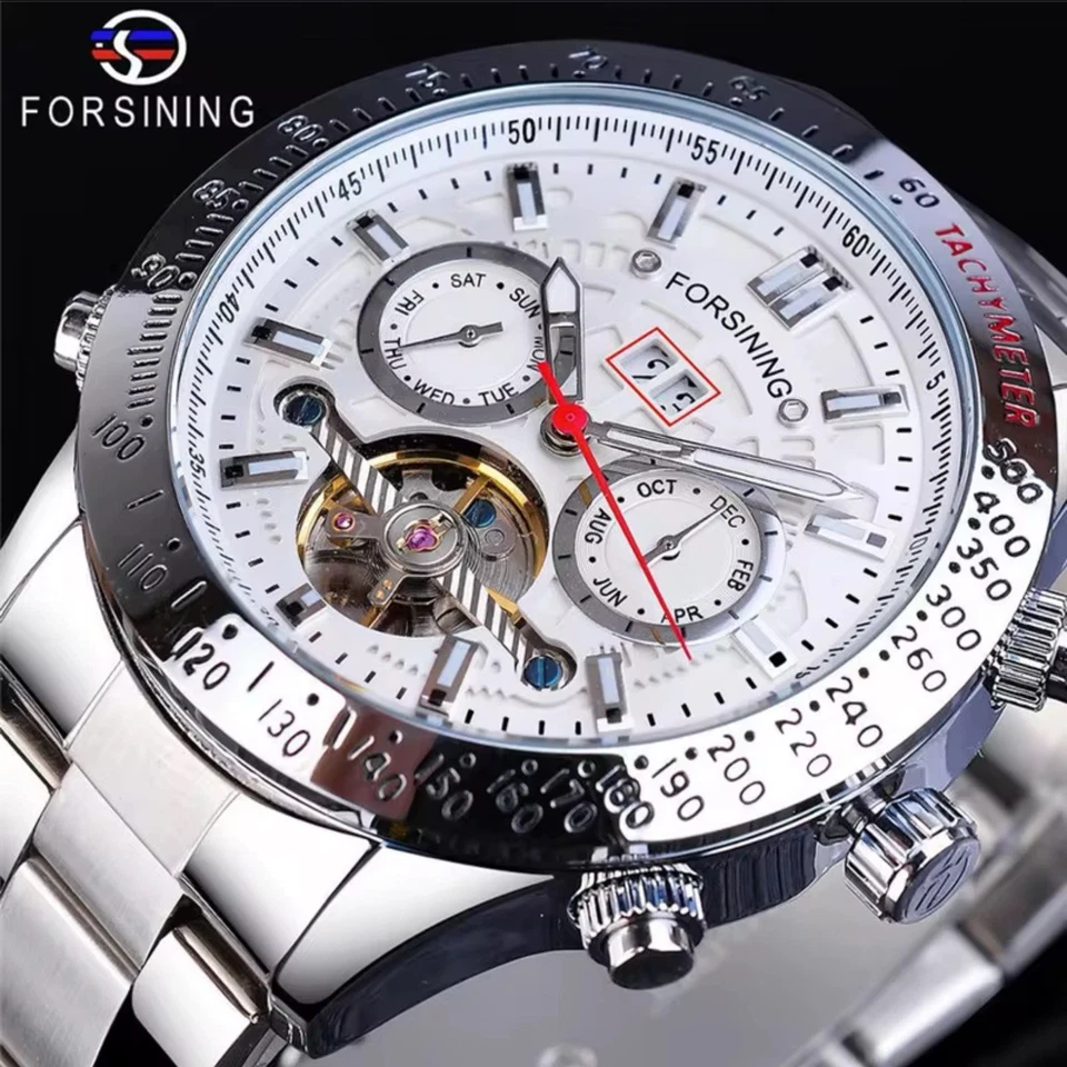 Big Tourbillion Self Winding Sport Watch. Day / Date Waterproof Mens Watch Gift - Image 1 of 4