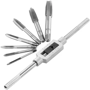 8-teiliges metrisches Gewinde Maschinengewindebohrer-Set M3-M12 Stecker Gewindebohrer Reibahle Schraubenschlüssel Werkzeugset - Bild 1 von 7