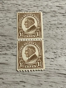 US #605 Mint (previously hinged) Coil Pair Stamps- Lot A-80 - Bild 1 von 2