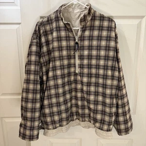 Sun Mountain Jacket Men's L/XL Tan Plaid Golf Pullover Waterproof Stretch Rain - Picture 1 of 15