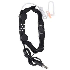 Throat Mic Laryngophone Earpiece With Transparent Air Acoustic Tube Outdoor SP - Zdjęcie 1 z 12