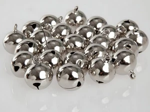 Jingle Bells, Small Bells 12pcs Ø14mm for Craft DIY Christmas, Silver Tone - Picture 1 of 15