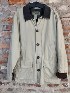 Free Country Jacket Mens Sz XL Cotton Leather Trim Lined Canvas Work Vintage U - Picture 1 of 5