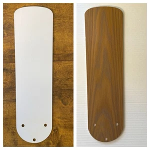 1 Harbor Breeze Replacement Ceiling Fan Blade for 42" White & Wood Grain 2 Sides - Picture 1 of 10
