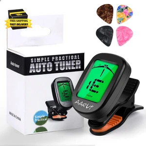 Clip on Guitar Tuner for All Instruments, Acoustic/Electric Guitar, Ukulele, Bas - Picture 1 of 7