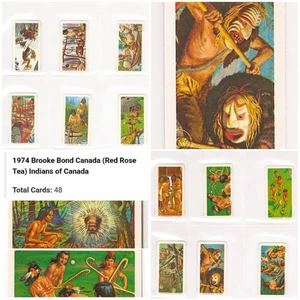 1974 BROOKE BOND 48 Vintage Trading Cards - "INDIANS of CANADA" - MINT in ALBUM! - Bild 1 von 24