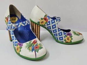 Hot Chocolate Design Heels Mary Jane Chocolaticas Ladies Size 37 Parrot Tropical - Picture 1 of 20