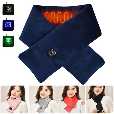 BRANDED Smart Electric Heated Scarf Winter Neck Warmer Shawl USB Men/Women Designer XMAS